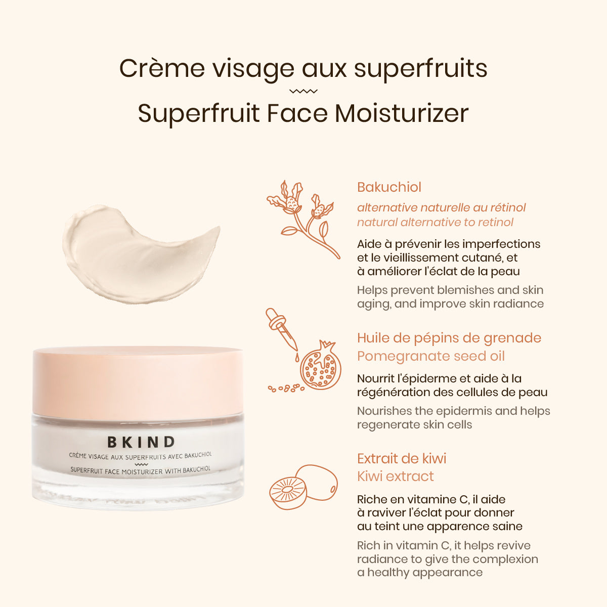 Crème visage aux superfruits avec Bakuchiol