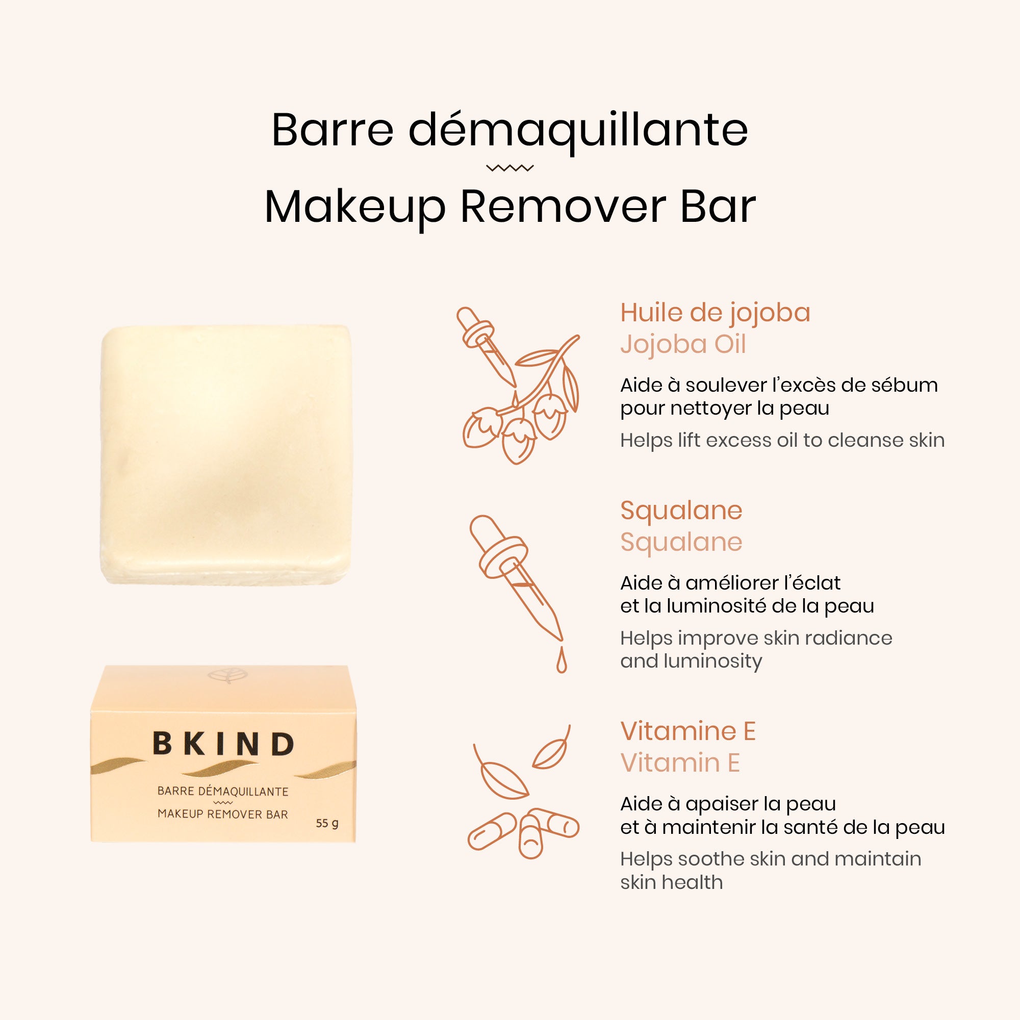 Makeup Remover Bar with Squalane & Vitamin E