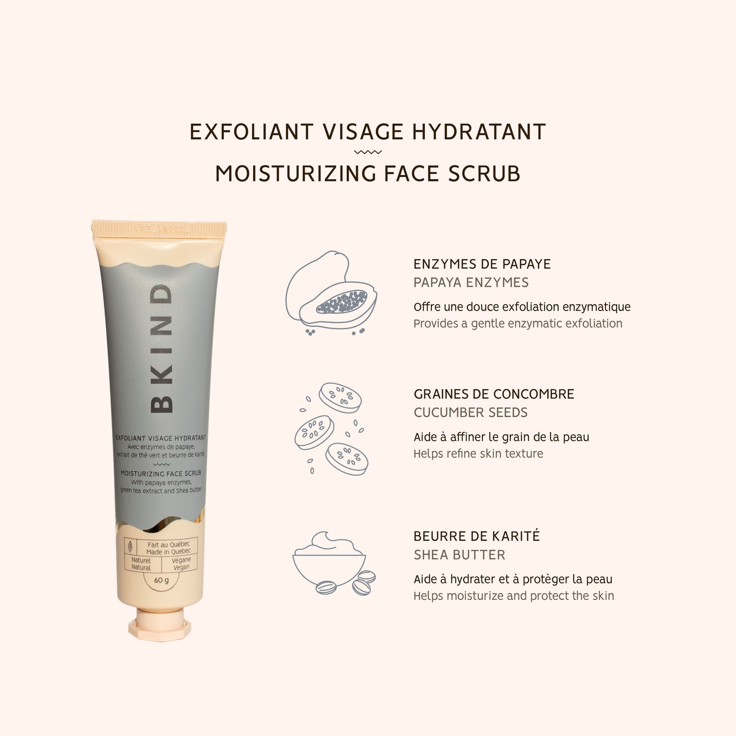 Moisturizing Face Scrub with papaya enzymes & green tea extract