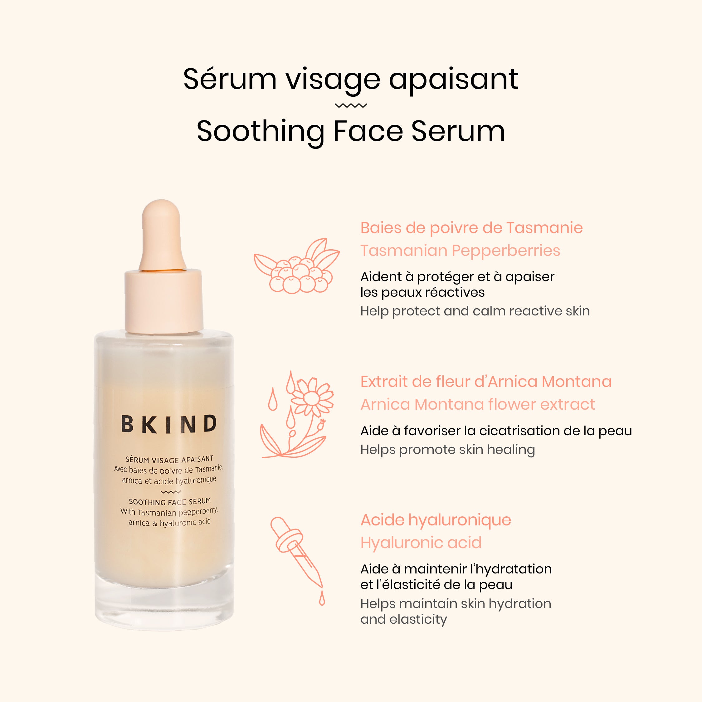 Sérum visage apaisant avec Arnica et acide hyaluronique