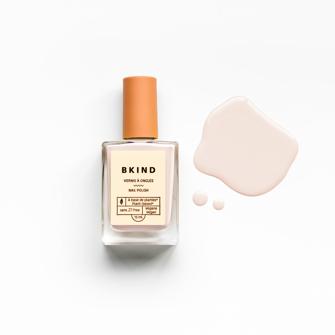 Oat milk BKIND nail polish vegan 21-free 77% plant-based