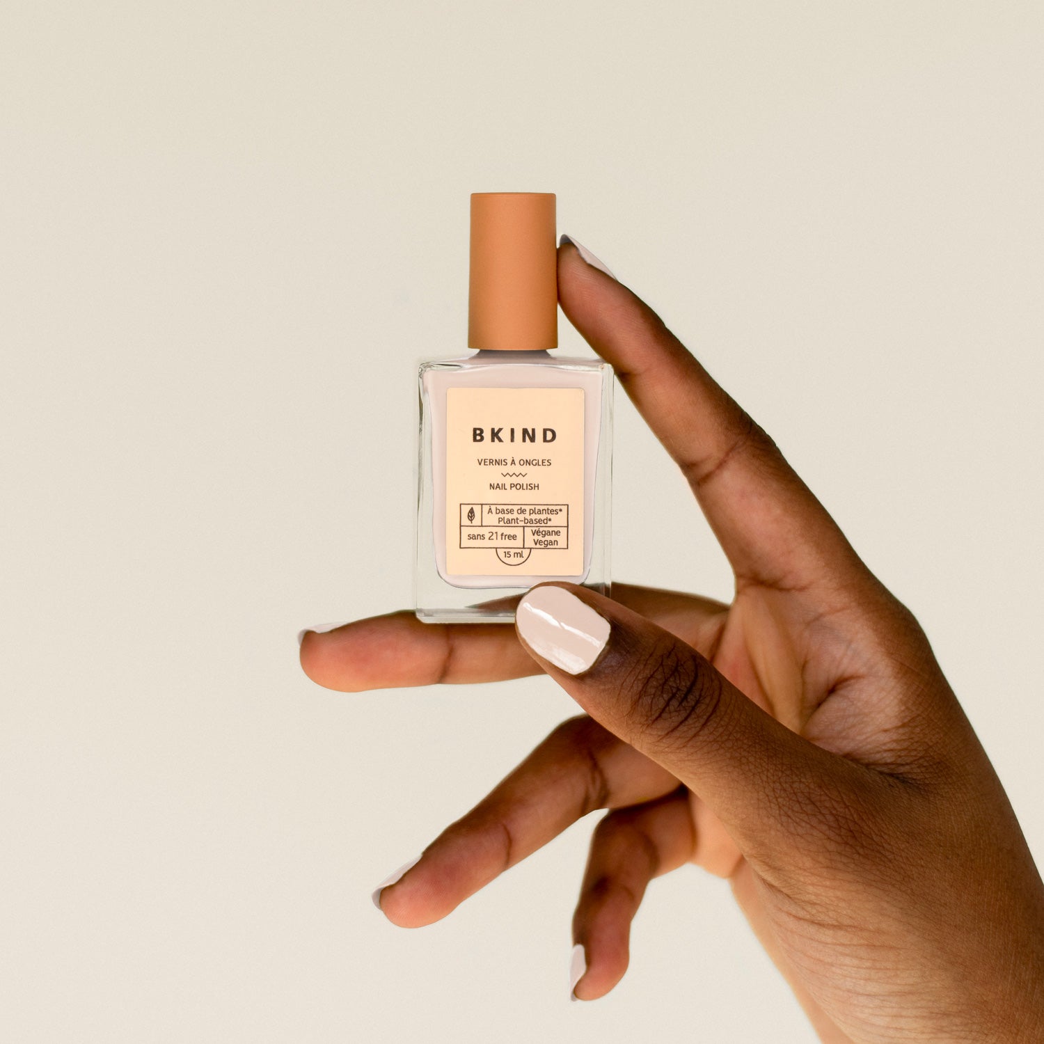 Oat milk BKIND nail polish vegan 21-free 77% plant-based