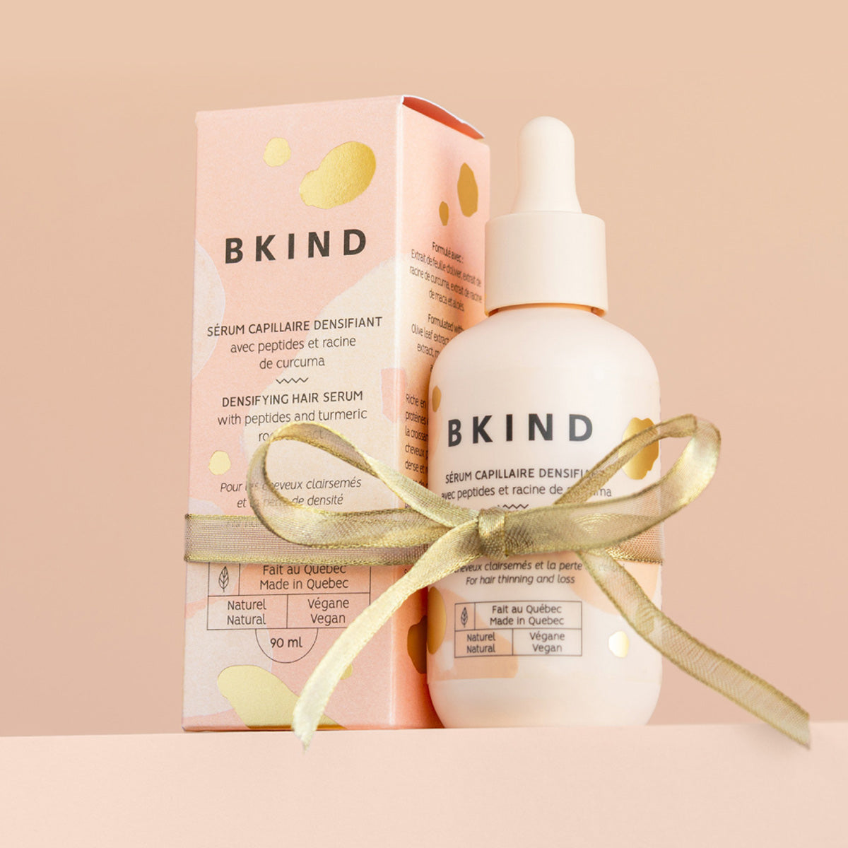 Sérum capillaire densifiant avec peptides et racine de curcuma