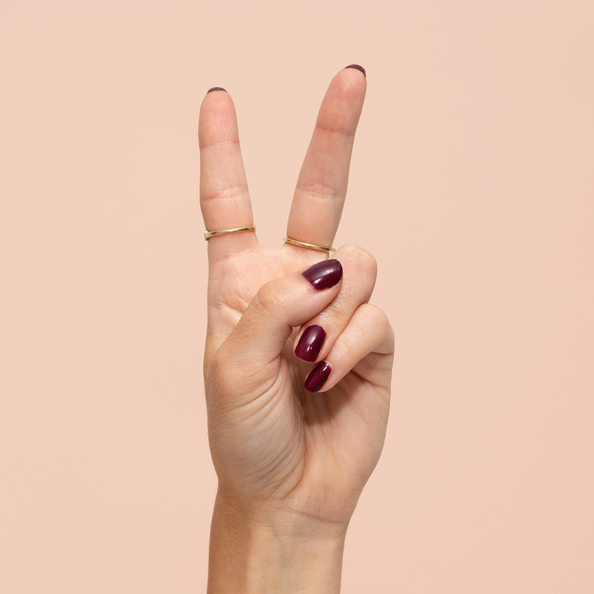 peace sign with nail polish