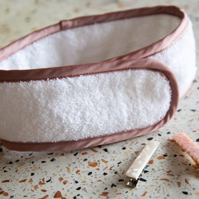 Bandeau pour cheveux en tissu éponge - Rose