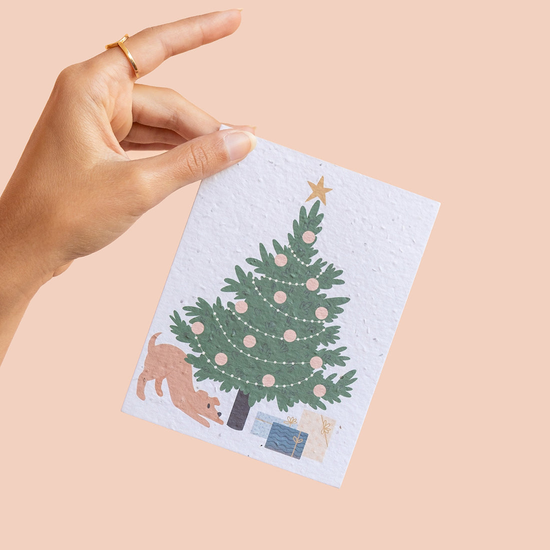 Holiday plantable card - Luna under the tree