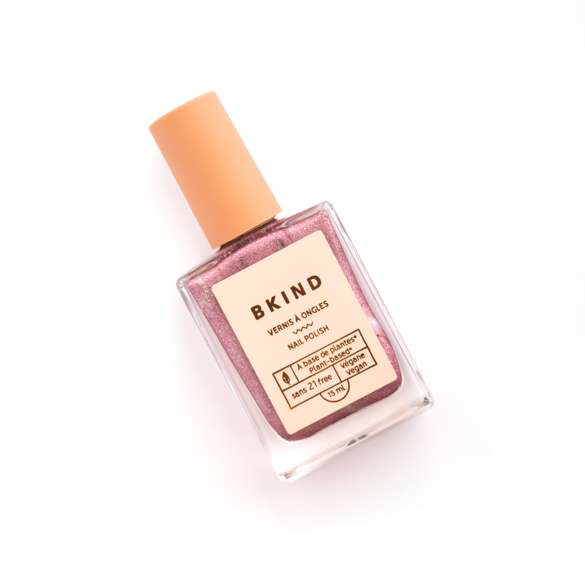 Charmed bkind nail polish pink glitter 21-free vegan