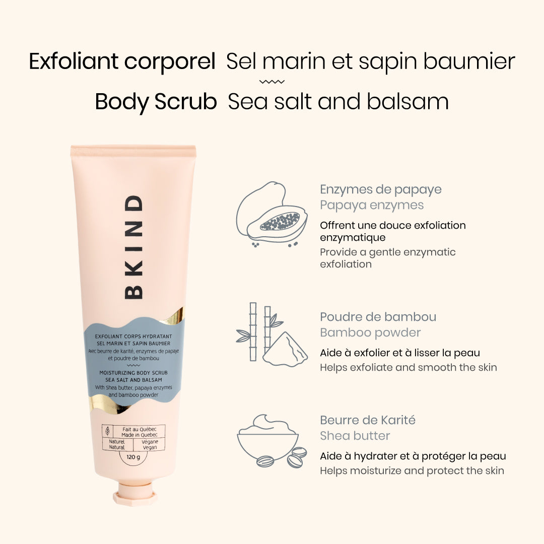 Exfoliant corporel hydratant - Sel marin et sapin baumier