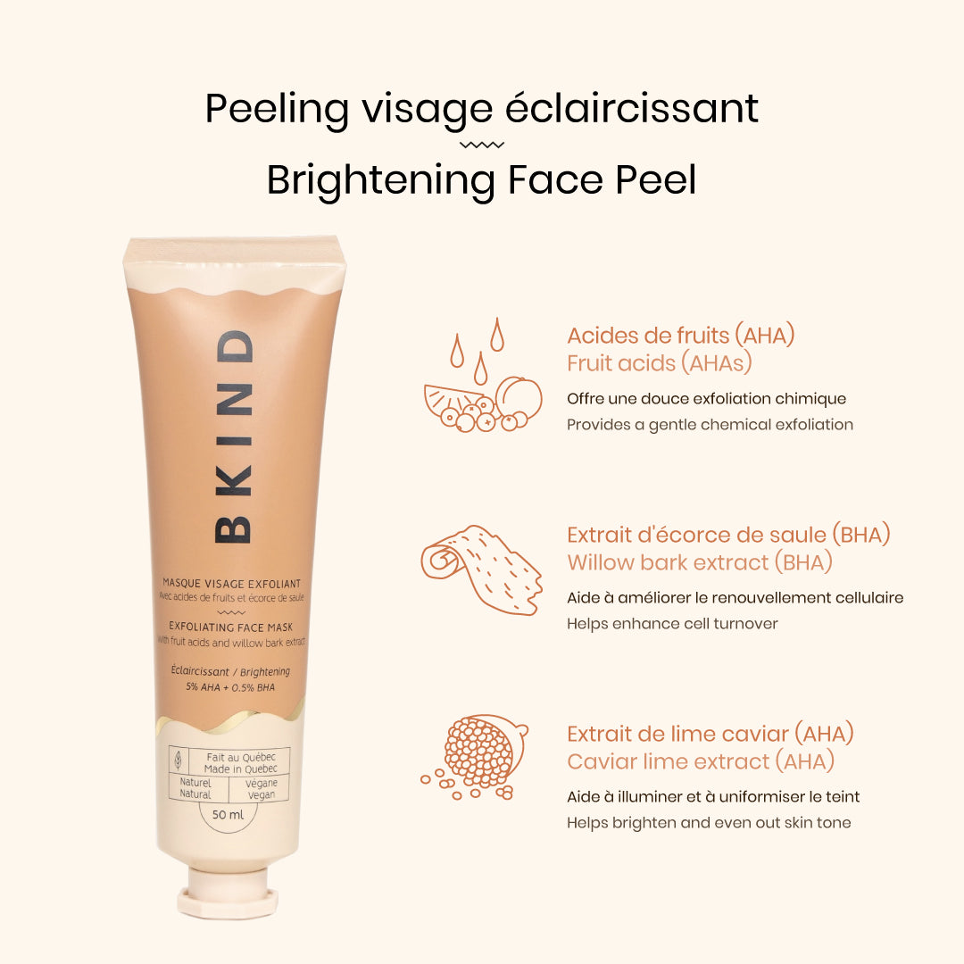 Key ingredients brightening face peel