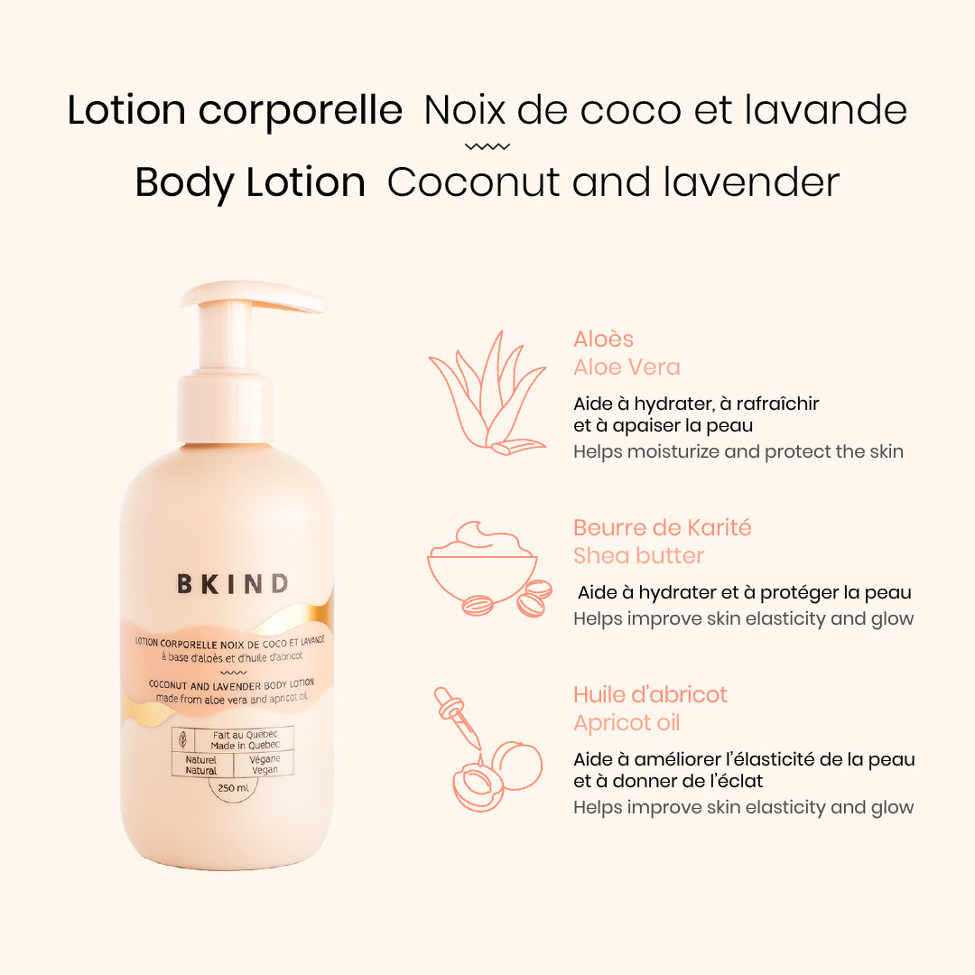 Lotion corporelle hydratante - Noix de coco et lavande