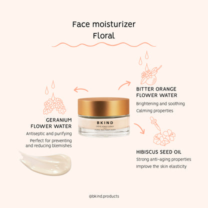 Crème visage florale avec acide hyaluronique