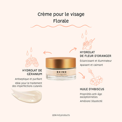 Crème visage florale avec acide hyaluronique