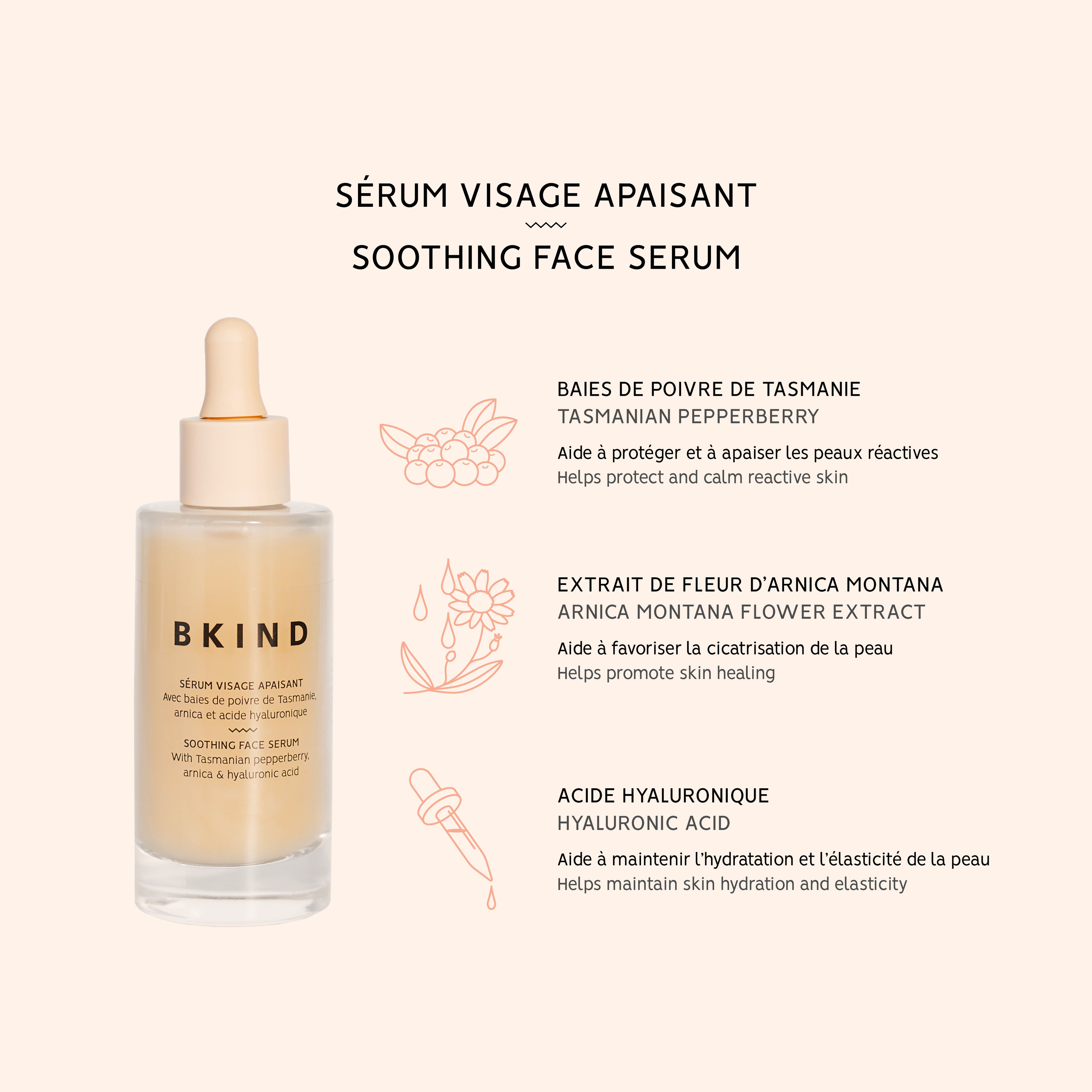 Sérum visage apaisant avec Arnica et acide hyaluronique