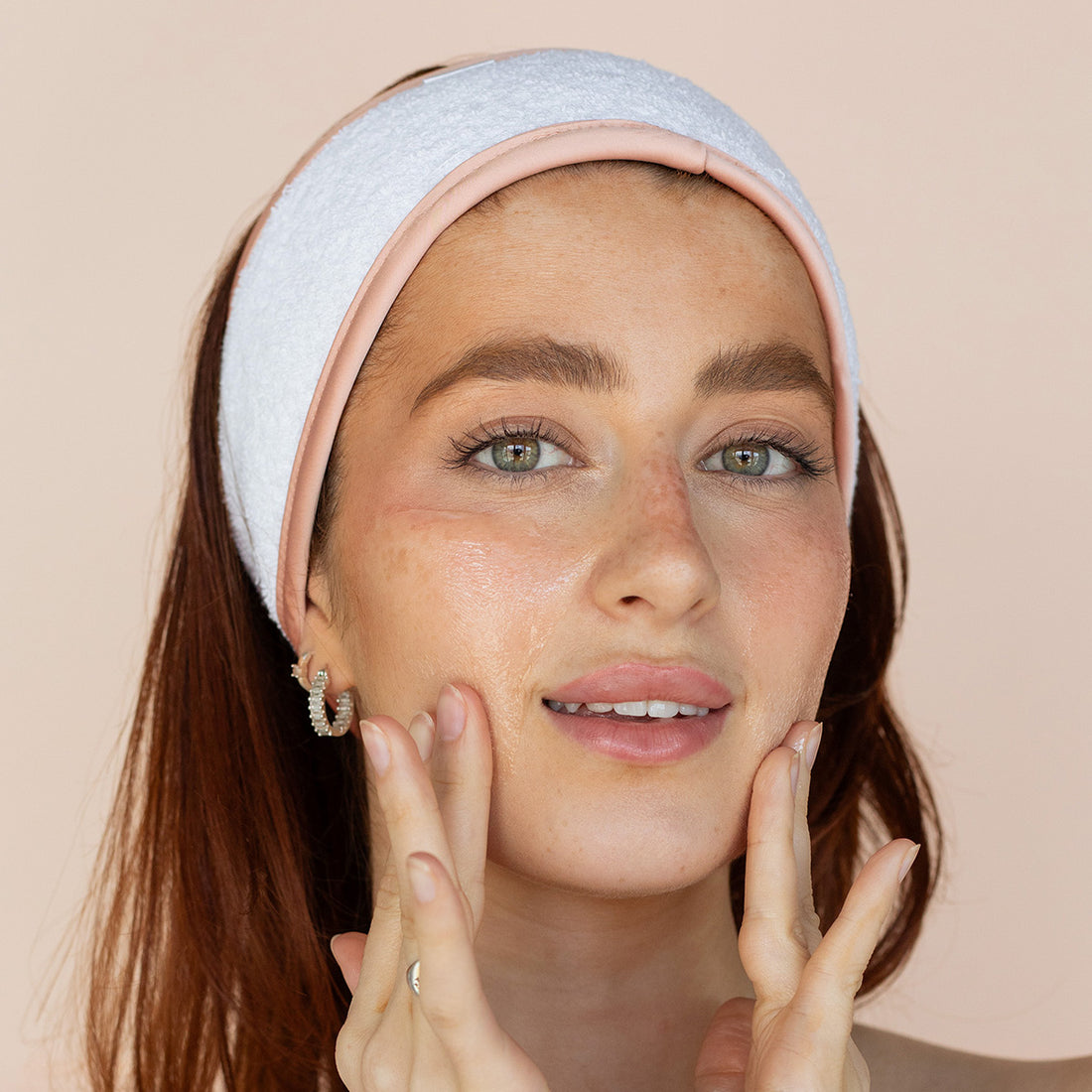 Bandeau pour cheveux en tissu éponge - Rose