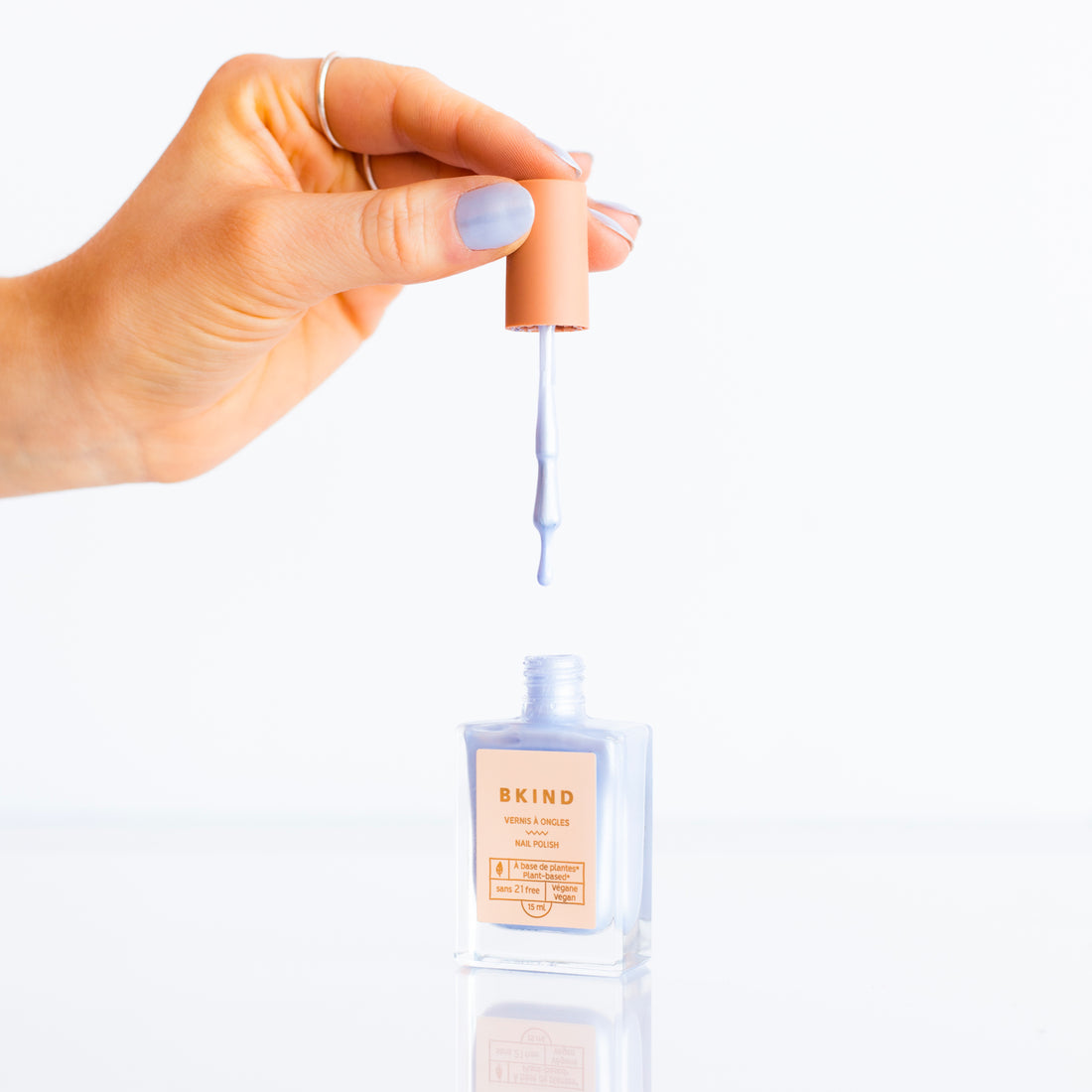 Sassy Swan bkind nail polish icy blue 21-free vegan