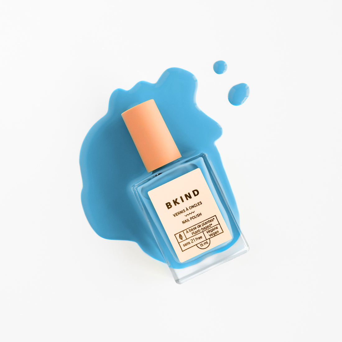 Blue Lagoon BKIND nail polish blue vegan 21-free 77% plant-based