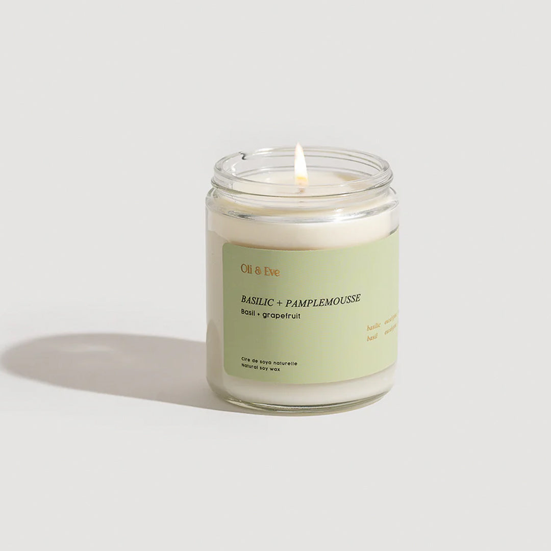 Oli &amp; Eve Candle - Basil &amp; Grapefruit