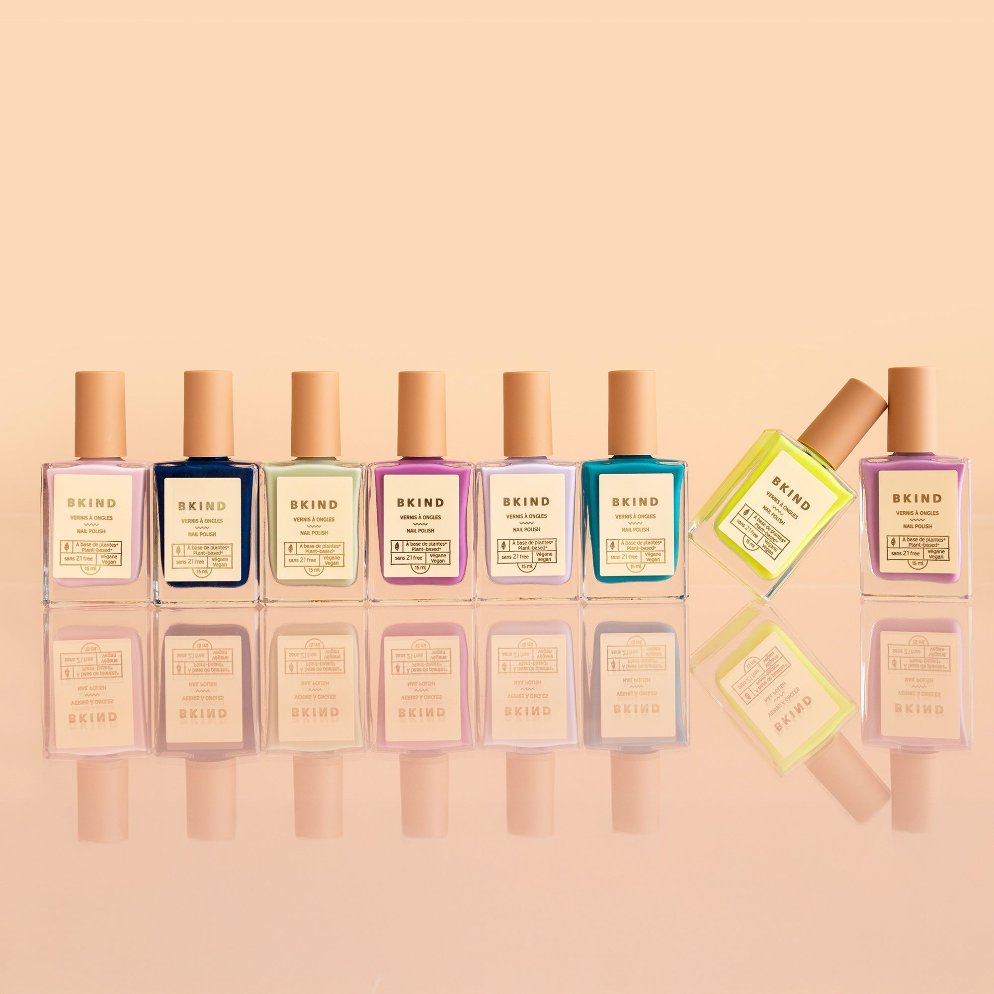 Vegan, 21-FREE, 77% plant-based nail polish | BKIND