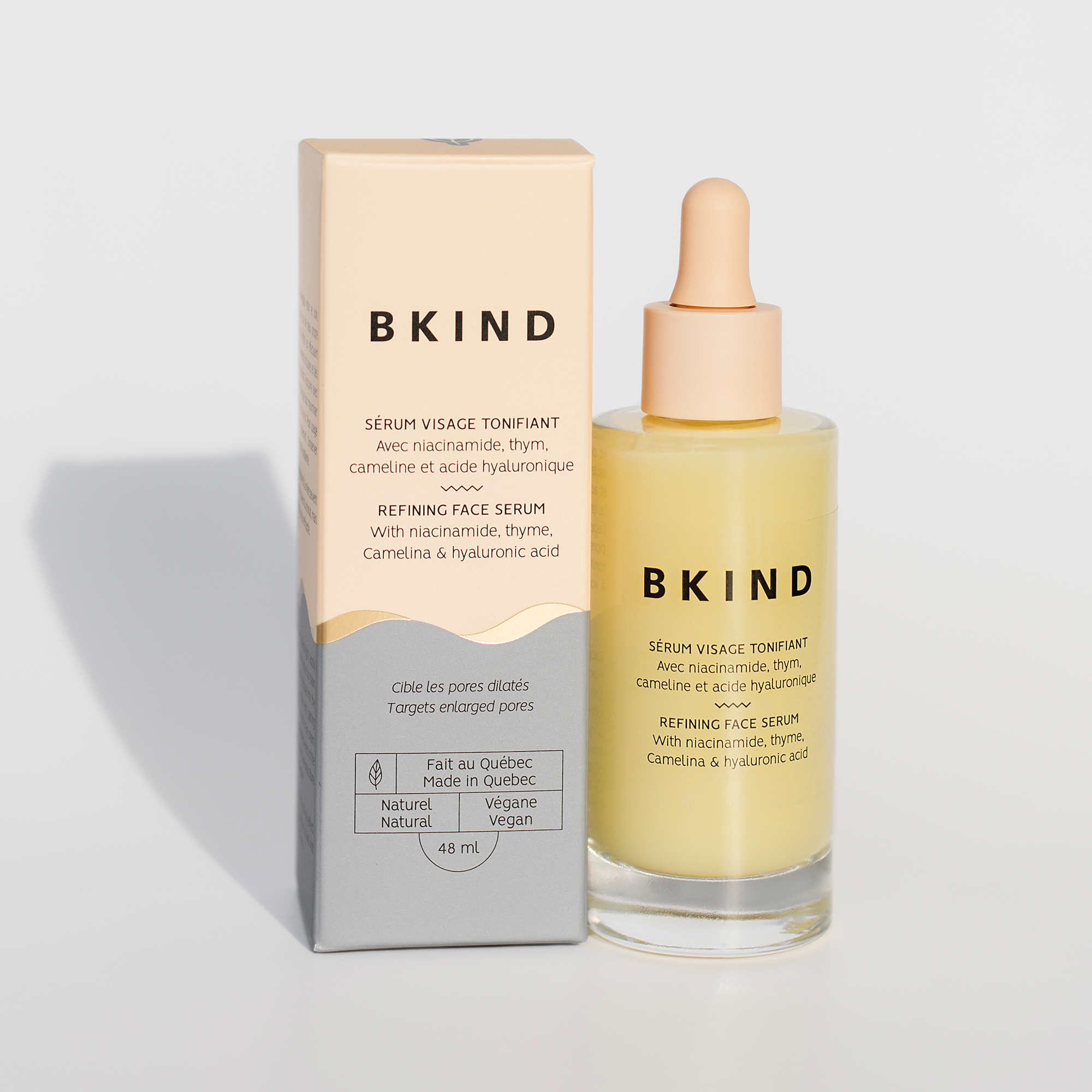 Refining Face Serum with niacinamide hyaluronic acid BKIND pore minimizing